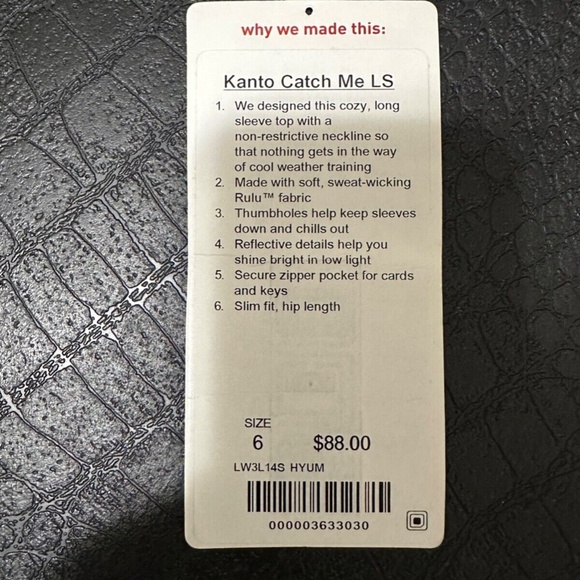 Lululemon Kanto Catch Me Long Sleeves Size:6 - Picture 8 of 8